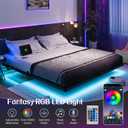 Liians King Size Floating Bed Frame with Smart LED Lights and USB Charging Station, Modern Sturdy Metal Platform, Noise Free, No Box Spring Needed Easy Assembly