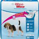 Four Paws Wee-Wee Super Absorbent Disposable Adjustable Dog Potty Training Diapers, Leak-Proof Protection for Puppies and Medium Dogs, Extra Small, 36 Count (Medium (36 Count))