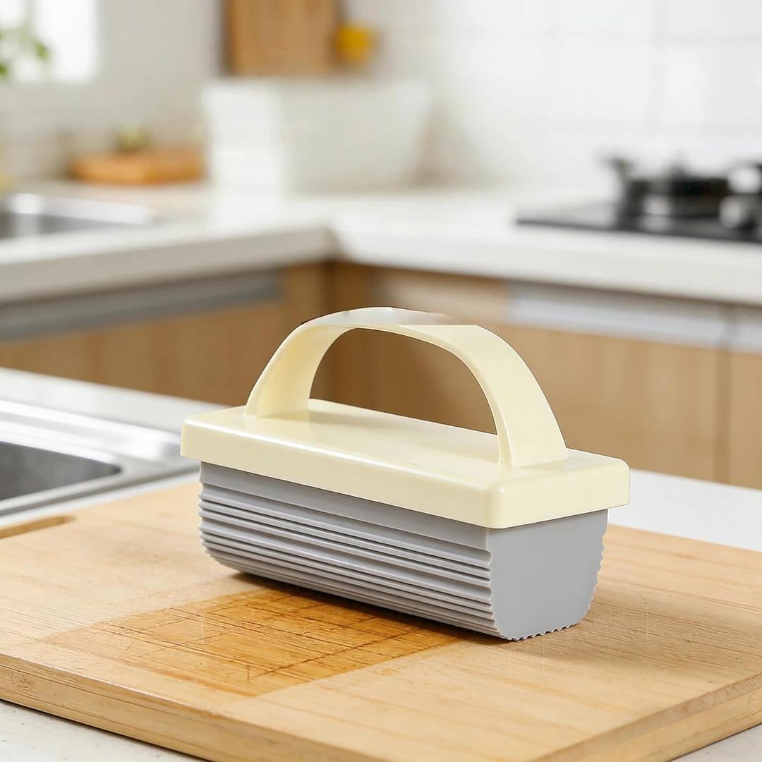 2 x Damp Clean Duster Sponge Wth Ridges with Handle, Wet Duster Reusable Ridged PVA Sponges for Dusting for Cleaning Blinds, Glass, Baseboards, Vents, Railings, Mirrors,Window Track Grooves