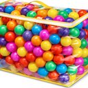 Hovenlay Ball Pit Balls Phthalate Free BPA Free Crush Proof Plastic  7 Bright Colors in Reusable Play Toys for Kids with Storage Bag