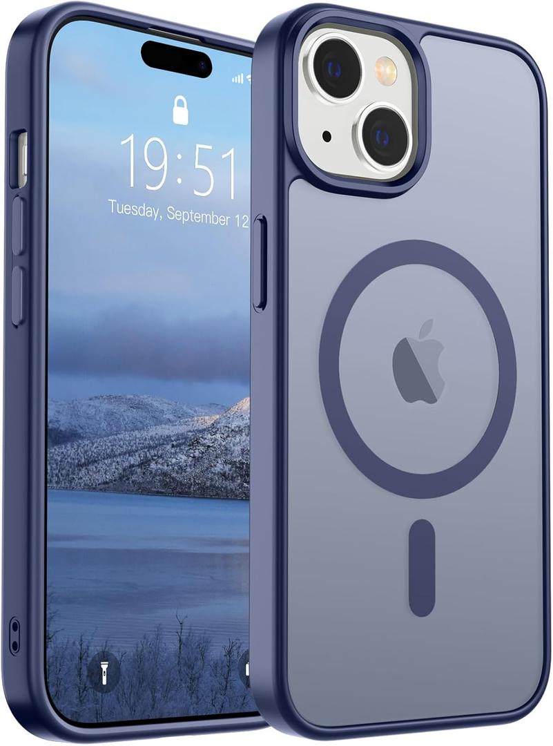 SUPFINE Magnetic for iPhone 15 Case (Compatible with MagSafe) (Military Grade Drop Protection) Slim Translucent Matte Shockproof with Anti-Fingerprint Phone Case, Lavender Gray