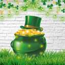 Happy St. Patrick's Day Backdrop White Brick Wall St Patrick's Photography Background St Patrick's Day Children Party Decorations(75FT)