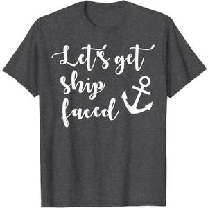 Let's get ship faced funny sea marine boat shirt T-Shirt, XL