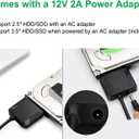 SATA to USB 3.0 Adapter, External Hard Drive Converter Cable for 2.5" 3.5" HDD, SSD with Power Supply