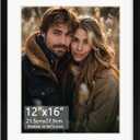 3 x Rempry 12x16 Picture Frame, Display Poster 9x12 with Mat or 12 x 16 Without Mat, Wall Gallery Photo Frames with Shatter Resistant Plexiglass, Black, 1 Pack