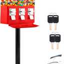 Candy Machine Dispenser Gumball & Candy Vending Machine Supports Large Gum Balls with Coin Operated for Commercial Use Includes Anti Theft Lock Meets FDA Norms