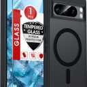LeYi for Pixel-8-Pro Case: [Mag-Safe Fit] Google Pixel 8 Pro Case with Screen Protector, Textured Unlocked Smartphones 8pro Cover, Rugged Luxury Translucent Shell Funda para Pixel 8 Pro Phone, Black