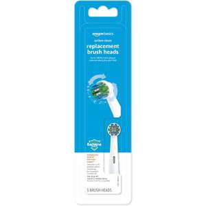 Amazon Basics Electric Toothbrush Replacement Heads, Action Clean, Compatible with Most Oral-B Brushes, White, 5 Count (Previously Solimo)
