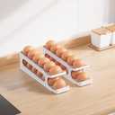 Sotfamily Egg Holder for Fridge, 2 Tiers Auto Rolling Egg Storage Organizer for Refrigerator, Slim Space Saving Container, Dispenser - Egg Roller for Eggs 12 Count