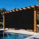 Outdoor Roller Shades for Patio 10'Wx8'H Black, 90% UV Block & Privacy Protection Outdoor Blinds, Cordless Porch Shades Outdoor Roll Up with Splicing Design 20-Min Install
