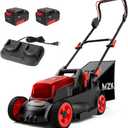 MZK 40V(2 x 20V) 13Cordless Electric Lawn Mower,with 4-Position Height Adjustment,Compact and Lightweight Push Battery Powered Lawn Mower (2 * 4AH Batteries)