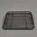 Air Fryer Basket for Oven, OPENICE 15.6" x 11.6" Large Air Fryer Tray and Pan with 30PCS Parchment Papers, Stainless Steel Oven Air Fryer Basket and Tray for Baking Grilling