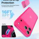 for iPhone 17 Pro Max Case, [Ribbed Non-Slip Sides] [Military-Grade Drop Protection] [Full Camera Protection] Anti-Yellow Soft-Touch Shockproof Slim Phone Case for iPhone 17 Pro Max, Hotpink