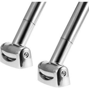 2 Pack Curved Shower Curtain Rod, 42-72 inches Extra Wide Round Shower Curtain Rod Adjustable, Rust Proof Curved Shower Rod for Bathroom, Premium Stainless Steel, Need to Drill Silver