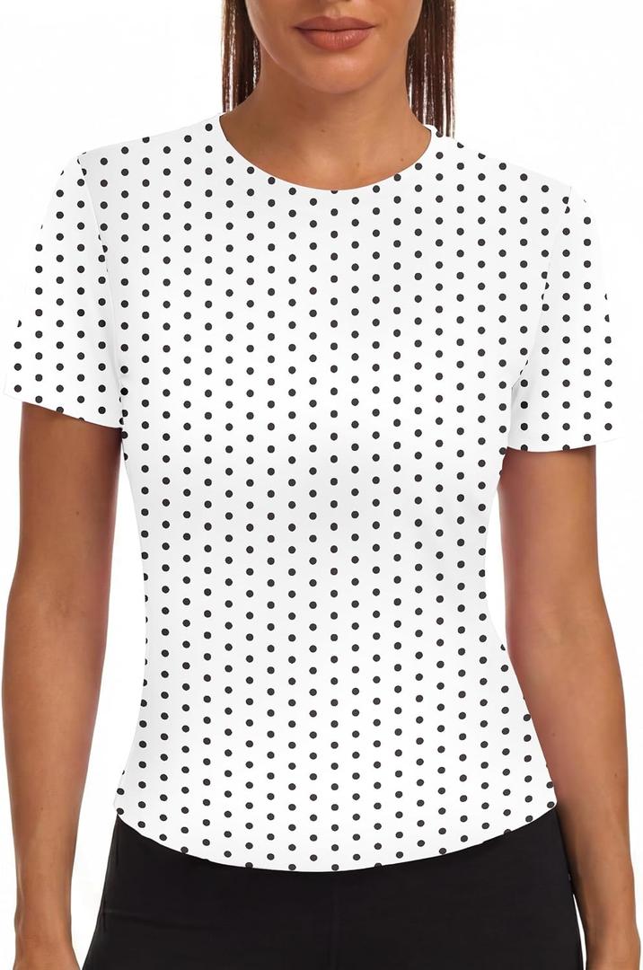 Alaroo Womens Summer Tops Short Sleeve Shirts Crewneck Basic Tee (White, S)