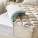 Bedlore 4-Inch Queen Mattress Topper for Back Pain - Dual Layer Medium Support (2" Gel Memory Foam + 2" Cooling Fluffy Pillow Top Pad), Breathable & Pressure Relief (Beige)