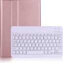 Backlit Keyboard Case for Samsung Galaxy Tab S6 Lite 2024/2020/2022, with Magnetic Wireless Keyboard S Pen Holder for Model SM-P620/P625/P610/P613/P615/P619 (Rose Golden)