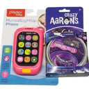 Kids Toys Play Set 2 Pack, Musical LightUp Phone, Crazy Aarons Triple Color Change