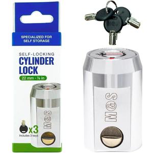 Moving & Storage - Self Locking Cylinder Lock with Weatherproof Design and Tamper Resistant Security for Superior Self Storage Solutions (Three Keys Included)