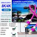 USB C to C Cable 50FT, 4K60HZ GEN2x2(Data usb2.0),USB TYPE C Video Output From USB3.2/ USB4.0 (NOT 100% Fast Charging) & Sync for Xreal MacBook Pro iPad Pro iPhone 15 Pro Galaxy S22 Portable Monitor