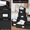 2 x China Storage Containers 5-Piece Set Moving Boxes for Dinnerware, Glasses, Plates, Mugs and Saucers Sturdy Quilted Microfiber Dish Organizer with Dividers for Seasonal Storage - Holds Set of 12, Black