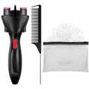 Automatic Hair Braider with 800 Mini Rubber Bands, Tail Comb, Electronic Braiding Machine, Roller Styling Tool for DIY Hair Tangling (Clear White)