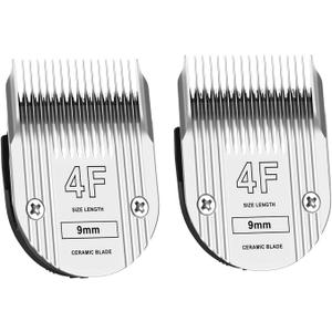 Detachable Pet Dog Grooming Clipper Ceramic Blade,Compatible with Whal Arco, Bravura, Chromado, Creativa, Figura & Motion - Pet, Dog & Horse Clippers,Size 4F Cut Length 3/8"(9mm)