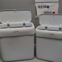 JOYBOS 2 Pack Bathroom Trash Can with Lid, 3 Gal/12 L & 2.7 Gal/10L Garbage Can with Pop-Up Lid,