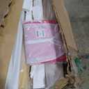 Jasper Twin Junior Loft Bed - White Frame with Pink and White Playhouse Tent for Kids and Teens - Sturdy and Stylish Kids' Bedroom Furniture with Secure Flat Ladder and Safety Guard Rails