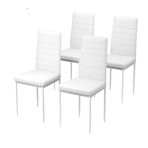 Dining Chairs Set of 4, Velvet Upholstered Kitchen Chair, Mid-Century Modern Dining Chairs with Metal Legs for Living Room, Dining Room, Kitchen (White, Set of 2)