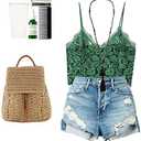 Goclothod Straw Backpack for Women Drawstring Shoulder Bag Bohemian Beach Handbags