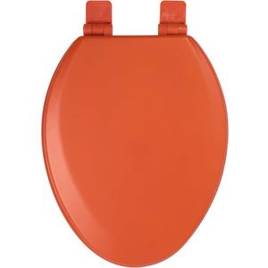 Toilet Seat, Slow Close, Soft Touch, Ultra-Smooth Matte Finish (No Orange-Peel Texture), Premium Moulded Wood, Quick Release, PIKLiDS (Orange, Elongated)