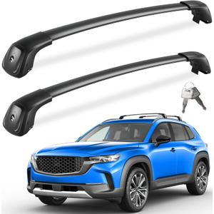 FengYu 330lbs Roof Rack Cross Bars Compatible with Mazda CX-50 & CX50 Hybrid 2023 2024 2025 2026 (with Flush Side Rails), Lockable Heavy Duty Aluminum Roof Rails Crossbars Cargo Bars Rooftop Black