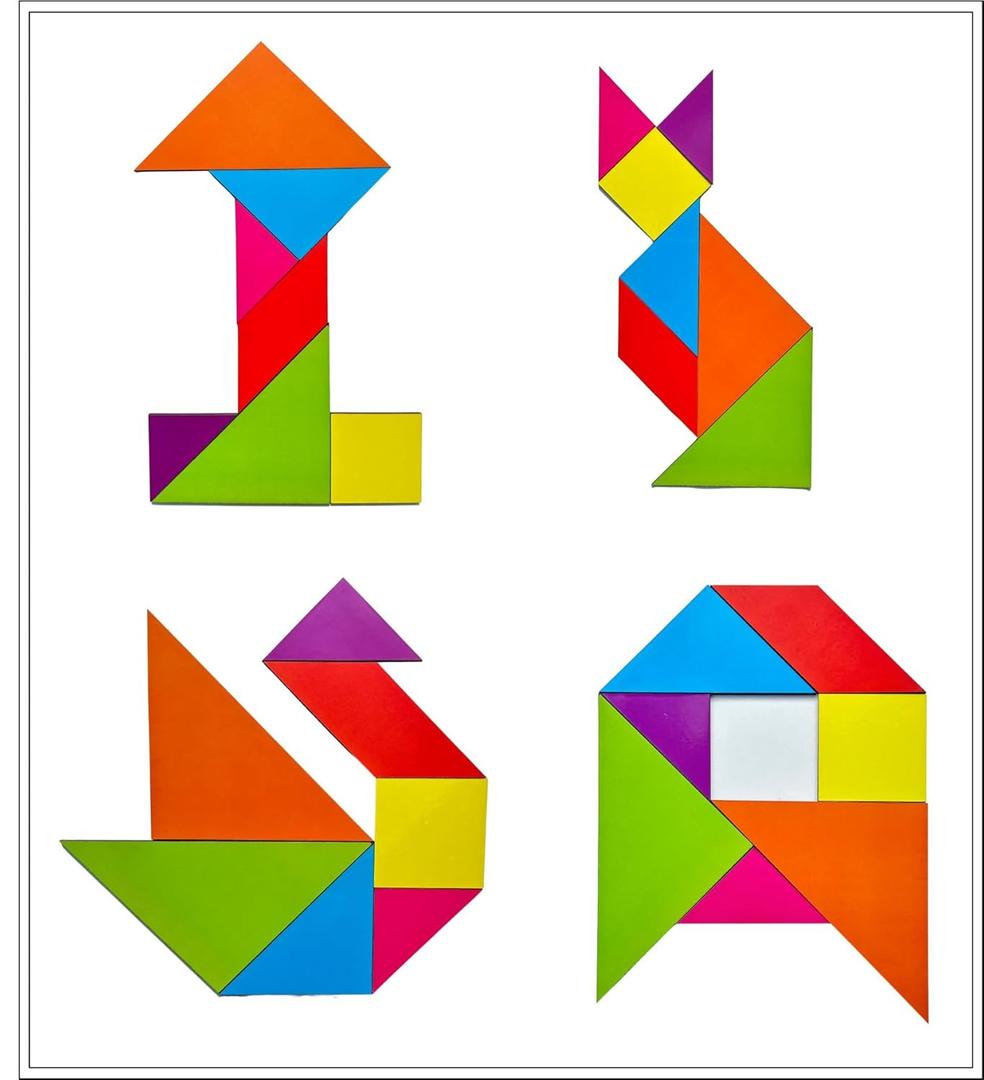 Tangrams 21 Shapes•40 Animal Cards, Tic-Tac-Toe 1 CT 3 Pack