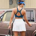 RUNNING GIRL High Impact Sports Bras for Women, High Support Running Strappy Women's Sports Bra with Sewn in Pads (Blue, XXL)