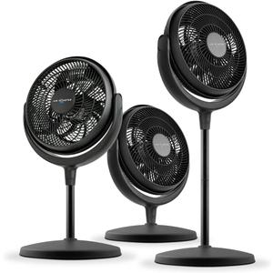 Air Monster 12 Inch Power Stand Fan - 3 Speed Settings, High Velocity, Adjustable Tilt, Black