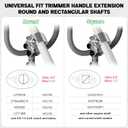 Weed Eater Handle, 2IN1 Arm Back Saver String Trimmer Weeding Handle Extension with Wheels, Universal Weedeater Grip Tool for Lawn Care, Edge Weeder Trimming Attachments