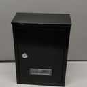 Amylove Weatherproof Mail Boxes with Key Lock, Security Locking Wall Mount Metal Mailbox with Slot for Outside, Large Capacity for Mail, Packages, Donations, Voting 11. 8"h x 8. 3"l x 2. 8"w, Black