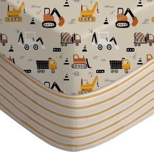 Yoofoss Baby Crib Sheets for Boys Girls, Fitted Crib Sheet 2 Pack for Standard Crib and Toddler Mattress, Super Soft Microfiber Baby Sheet 28x52x8in(Brown+Stripe)