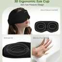 LC-dolida Bamboo Cotton Bluetooth Sleep Mask, 2 in 1 3D Soft Sleep Mask with Sleep Headphones, Sleep Eye Mask with Timming Setting, Blackout Sleeping Mask for Side Sleepers, Women Men, Black