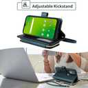 Argyle Wallet Case for Cricket Icon 5 SL112C/AT&T Motivate 4 SL112A with Wrist Strap Shoulder Strap, 9+ Card Slots Zipper Purse Stand Checkered Phone Cover for Icon5/ATT Motivate4 Green