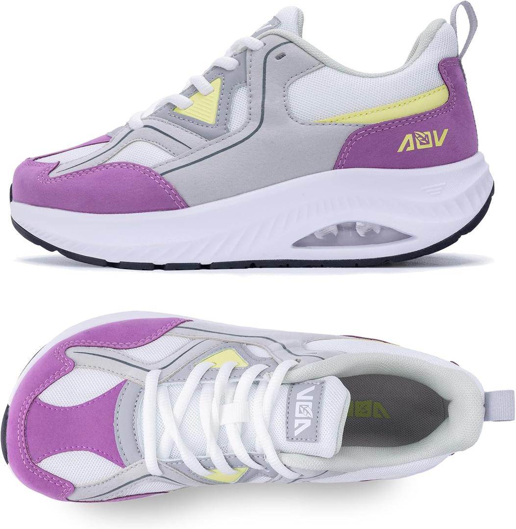 GyeBea Wide Toe Box Shoes Women Arch Support Walking Sneakers Orthotic Tennis Shoes for Plantar Fasciitis Bunions GrayPurple Size 10