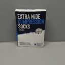 Doctor's Select 3 Pairs Plus Size Compression Socks Wide Calf - Up to 6XL | 20-30 mmHg Compression Socks for Women Wide Calf | Soreness Support | Black, Gray, Navy (5X-Large)