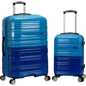 Rockland Melbourne Hardside Expandable Luggage with Spinner Wheels, 2TONEBLUE, 2 Piece (20"/28")