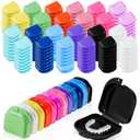 Maxdot 300 Pack Retainer Cases Bulk with Vent Holes, Portable Storage Containers, Multicolor Small Protective Organizer Boxes for Travel Office Home(12 Colors)