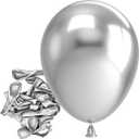 Bezente Metallic Silver Balloons Latex Balloons - 150 Pack 5 inch Chrome Silver Helium Balloons for Wedding Birthday Baby Shower Graduation Anniversary Party Decorations (5inch (Small), B03 - Metallic Silver)