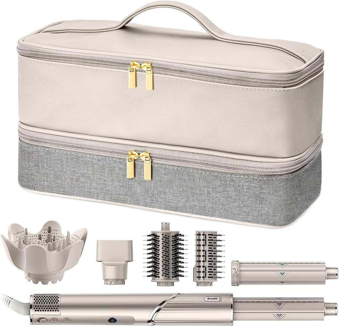 Double-Layer Hair Dryer Travel Case - Large Capacity Fits Shark FlexStyle/FlexFusion & Dyson Supersonic/Airwrap, Protective Organizer for Hair Tools & Attachments