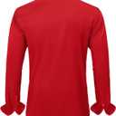 J.VER Men's Dress Shirts Solid Long Sleeve Stretch Wrinkle-Free Formal Shirt Business Casual Button Down Shirts Red Small