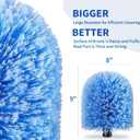 2 Pack Screw on Webster Cobweb Duster Head for Pole,Spider Web Remover Brush, Cobweb Duster Head Attachment,Fits Standard 3/4 inch Threaded Poles(Big, Blue)