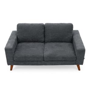 Loveseat Sofa, Small Couches for Small Spaces, Mid Century Love Seat Couches for Living Room, Upholstered 2-Seater Deep Couch for Bedroom, Apartment, Dark Grey